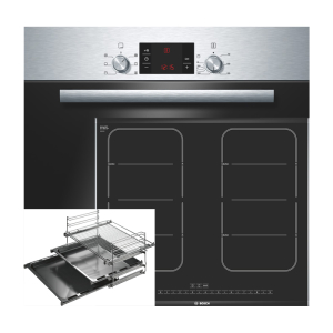 Bosch HBD 13 F 52 Einbaubackofen Set autark Induktion 3fach-Teleskop-Vollauszug Bosch HBD 13 F 52 Einbaubackofen Set autark Induktion 3fach-Teleskop-Vollauszug