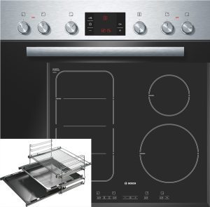Bosch HND 13 F 51 Einbau Herd Set Induktion U-Facette 3fach-Teleskop-Vollauszug Bosch HND 13 F 51 Einbau Herd Set Induktion U-Facette 3fach-Teleskop-Vollauszug
