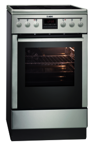 AEG 47995VD-MN Standherd 50cm Edelstahl mit Glaskeramikkochfeld
