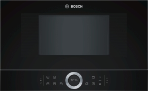 Bosch BFL634GB1 Einbau-Mikrowelle schwarz f.60cm breite u.38cm hohe Hänge-und Hochschränke Linksanschlag