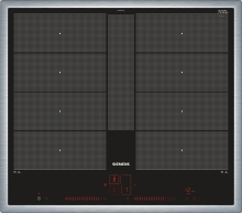 Siemens - EX645LYC1E Edelstahl 60 cm Induktions-Kochstelle autark , Glaskeramik