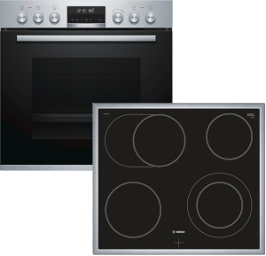 Bosch HND671LS65 ( NKN645GA1E, HEB578BS0 ) Einbau Herdset mit Backwagen Edelstahl