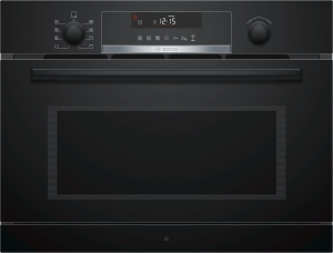 Bosch COA565GB0 Einbau Mikrowelle 45cm mit Dampfgarfunktion AutoPilot 15 Vulkan Schwarz