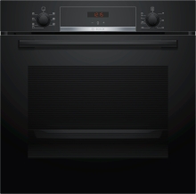 HBA533BB1 Backofen 60 cm LED-Display 5 Heizarten 3D Heißluft EcoClean Vulkan Schwarz EEK:A