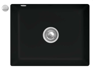 331002S5 Subway 60 SU Ebony Keramikspüle Excenterbetätigung Unterbauspüle 60 cm Unterschrank