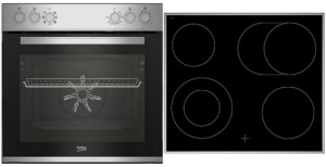 Beko BBUE12020X Einbau Herdset 6 Heizarten Glaskeramikkochfeld