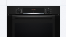 Bosch HBA3340B0 Einbau-Backofen 60 x 60 cm Schwarz, EcoCleanDirect, Versenkknebel, LED Display