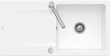 Villeroy & Boch 333602R1HL12 Siluet 60 Weiß Alpin Keramikspüle Excenterbetätigung Einbauspüle 60 cm Unterschrank