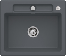 Villeroy & Boch 334602I4HL12 Siluet 60 S Graphite Keramikspüle Excenterbetätigung Einbauspüle 60 cm Unterschrank