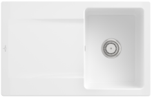 Villeroy & Boch 333401R1HL2 Siluet 45 Weiß Alpin Keramikspüle Handbetätigung Einbauspüle 45 cm Unterschrank