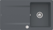 Villeroy & Boch 333502i4 Siluet 50 Graphite Keramikspüle Excenterbetätigung Einbauspüle 50 cm Unterschrank