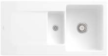 Villeroy & Boch 333701R1HL2 Siluet 60 R Weiß Alpin Keramikspüle Handbetätigung Einbauspüle 60 cm Unterschrank