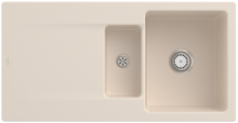 Villeroy & Boch 333701FUHL1 Siluet 60 R Ivory Keramikspüle Handbetätigung Einbauspüle 60 cm Unterschrank