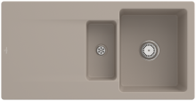 Villeroy & Boch 333701AMHL1 Siluet 60 R Almond Keramikspüle Handbetätigung Einbauspüle 60 cm Unterschrank