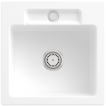 334501RW Siluet 50 S Stone White Keramikspüle Handbetätigung Einbauspüle 50 cm Unterschrank