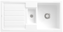 Villeroy & Boch 330401R1HL24 Flavia 60 Weiß Alpin Keramikspüle Handbetätigung Einbauspüle 60 cm Unterschrank