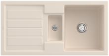 Villeroy & Boch 330401FU Flavia 60 Ivory Keramikspüle Handbetätigung Einbauspüle 60 cm Unterschrank