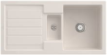 Villeroy & Boch 330401KR Flavia 60 Crema Keramikspüle Handbetätigung Einbauspüle 60 cm Unterschrank