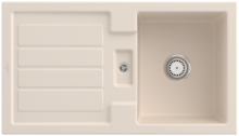 Villeroy & Boch 330501FUHL2 Flavia 50 Ivory Keramikspüle Handbetätigung Einbauspüle 50 cm Unterschrank