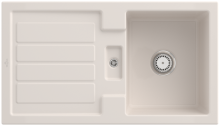 Villeroy & Boch 330501KRHL2 Flavia 50 Crema Keramikspüle Handbetätigung Einbauspüle 50 cm Unterschrank