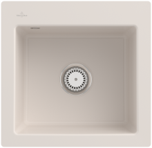 Villeroy & Boch 33152FKR Subway 50 S flat Crema Keramikspüle Excenterbetätigung flächenbündig 50 cm Unterschrank