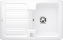 Villeroy & Boch 674502KG Condor 45 Snow White Keramikspüle Excenterbetätigung Einbauspüle 45 cm Unterschrank