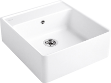 Villeroy & Boch 632062R1HL123 Spülstein Einzelbecken Weiß Alpin Keramikspüle Excenterbetätigung 60 cm Unterschrank