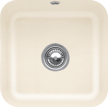 Villeroy & Boch 670302FU Cisterna 50 Ivory Keramikspüle Excenterbetätigung Unterbauspüle 50 cm Unterschrank