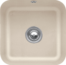 Villeroy & Boch 670302AM Cisterna 50 Almond Keramikspüle Excenterbetätigung Unterbauspüle 50 cm Unterschrank