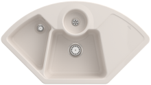 Villeroy & Boch 670802KRHL1 Solo Eck Crema Keramikspüle Excenterbetätigung Eckspüle 90 cm Unterschrank
