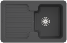 Villeroy & Boch 674501I4HL2 Condor 45 Graphite Keramikspüle Handbetätigung Einbauspüle 45 cm Unterschrank