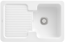 Villeroy & Boch 674501KGHL2 Condor 45 Snow White Keramikspüle Handbetätigung Einbauspüle 45 cm Unterschrank