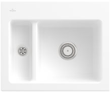 Villeroy & Boch 678002RWHL2 Subway 60 XM Stone White Keramikspüle Excenterbetätigung Einbauspüle 60 cm Unterschrank