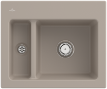 Villeroy & Boch 678002AMHL1 Subway 60 XM Almond Keramikspüle Excenterbetätigung Einbauspüle 60 cm Unterschrank