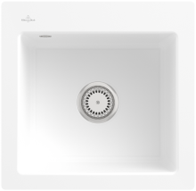Villeroy & Boch 33151FRWHL3 Subway 50 S flat Stone White Keramikspüle Handbetätigung flächenbündig 50cm Unterschrank
