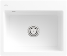33092FR1HL2 Subway 60 S flat Weiß Alpin Keramikspüle Excenter flächenbündig 60 cm Unterschrank