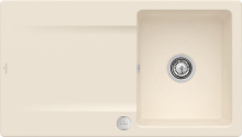 Villeroy & Boch 33352FFU Siluet 50 flat Ivory Keramikspüle Excenterbetätigung flächenbündige Spüle 50cm Unterschrank