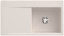 Villeroy & Boch 33511FKR Subway Style 50 Flat Crema Keramikspüle Handbetätigung flächenbündig 50 cm Unterschrank