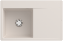 33481FKRHL2 Subway Style 45 Flat Crema Keramik Handbetätigung Spüle Aufliegend 50 cm Unterschrank