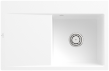 33471FRWHL2 Subway Style 45 Flat Stone White Keramik Handbetätigung Spüle Aufliegend 50 cm Schrank