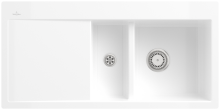 Villeroy & Boch 67122FKG Subway 60 flat Snow White Keramikspüle Excenterbetätigung flächenbündig 60 cm Unterschrank