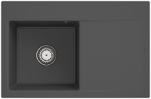 Villeroy & Boch 334801I4HL2 Subway Style 45 Graphite Keramik Handbetätigung Spüle Aufliegend 50 cm Unterschrank