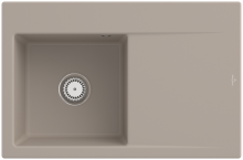 Villeroy & Boch 334801AMHL3 Subway Style 45 Almond Keramik Handbetätigung Spüle Aufliegend 50 cm Unterschrank