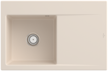 Villeroy & Boch 334801FUHL3 Subway Style 45 Ivory Keramik Handbetätigung Spüle Aufliegend 50 cm Unterschrank