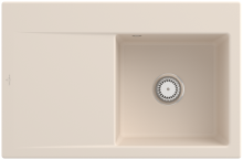 Villeroy & Boch 334701FUHL3 Subway Style 45 Ivory Keramik Handbetätigung Spüle Aufliegend 50 cm Unterschrank