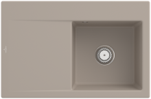 Villeroy & Boch 334701AMHL3 Subway Style 45 Almond Keramik Handbetätigung Spüle Aufliegend 50 cm Unterschrank