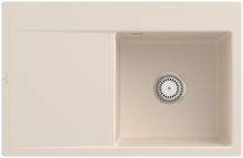 Villeroy & Boch 33472FFUHL1 Subway Style 45 Flat Ivory Keramik Excenter Spüle Aufliegend 50 cm Unterschrank