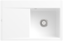 Villeroy & Boch 33471FKGHL13 Subway Style 45 Flat Snow White Keramik Handbetätigung Spüle Aufliegend 50 cm Schrank