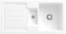 Villeroy & Boch 330401RW Flavia 60 Stone White Keramikspüle Handbetätigung Einbauspüle 60 cm Unterschrank