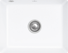 331002RW Subway 60 SU Stone White Keramikspüle Excenterbetätigung Unterbauspüle 60 cm Unterschrank